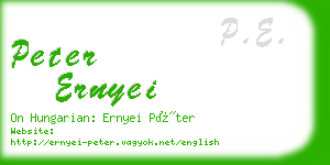 peter ernyei business card